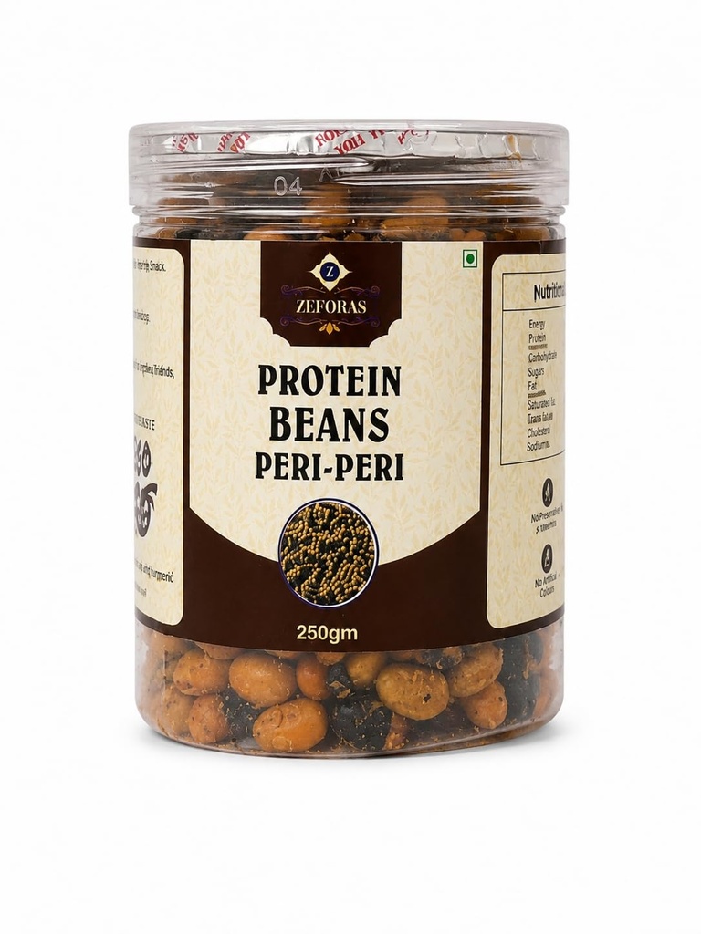 ZEFORAS Protein Beans Peri-Peri Roasted Crunchy Snack 250g (PACK OF 1)