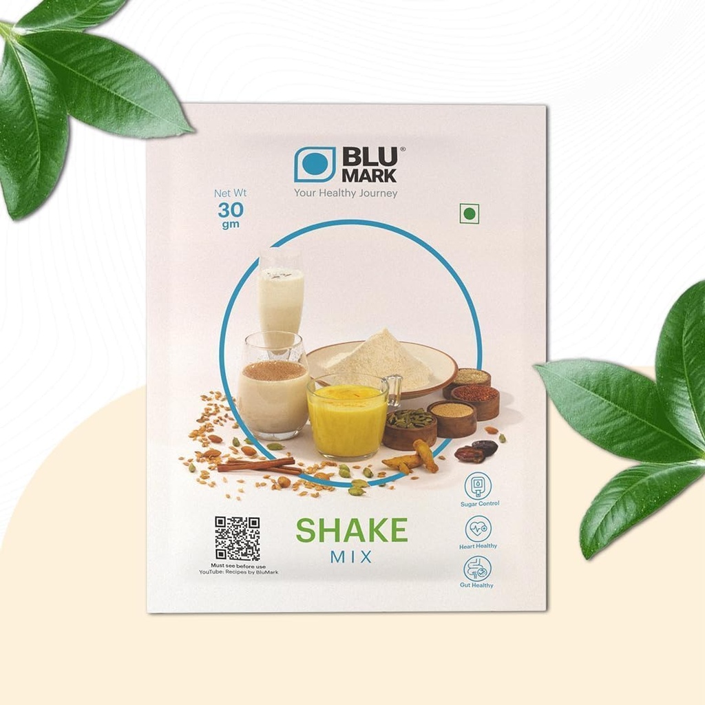 BLUMARK Cinnamon Shake Powder for Energy, Hydration | 5 sachets | Easy to make Post Workout Drink | No added sugar/sweetener, Natural ingredients | Gluten free, Low GI, PCOD Diabetes Mid Meal Mix