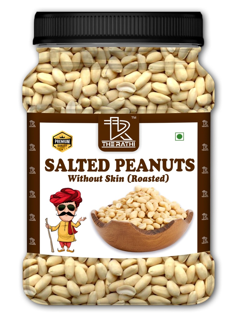THE RATHI Salted Peanuts Without Skin Roasted | Crunchy and Fresh | Healthy Snack for All Ages (250gm)