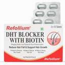 Refollium DHT Blocker with Biotin | Helps Reduce Hair Fall, Stimulates Hair Growth | Hair Vitamins for Men & Women (30 Tablets) (DHT BLOCKER)