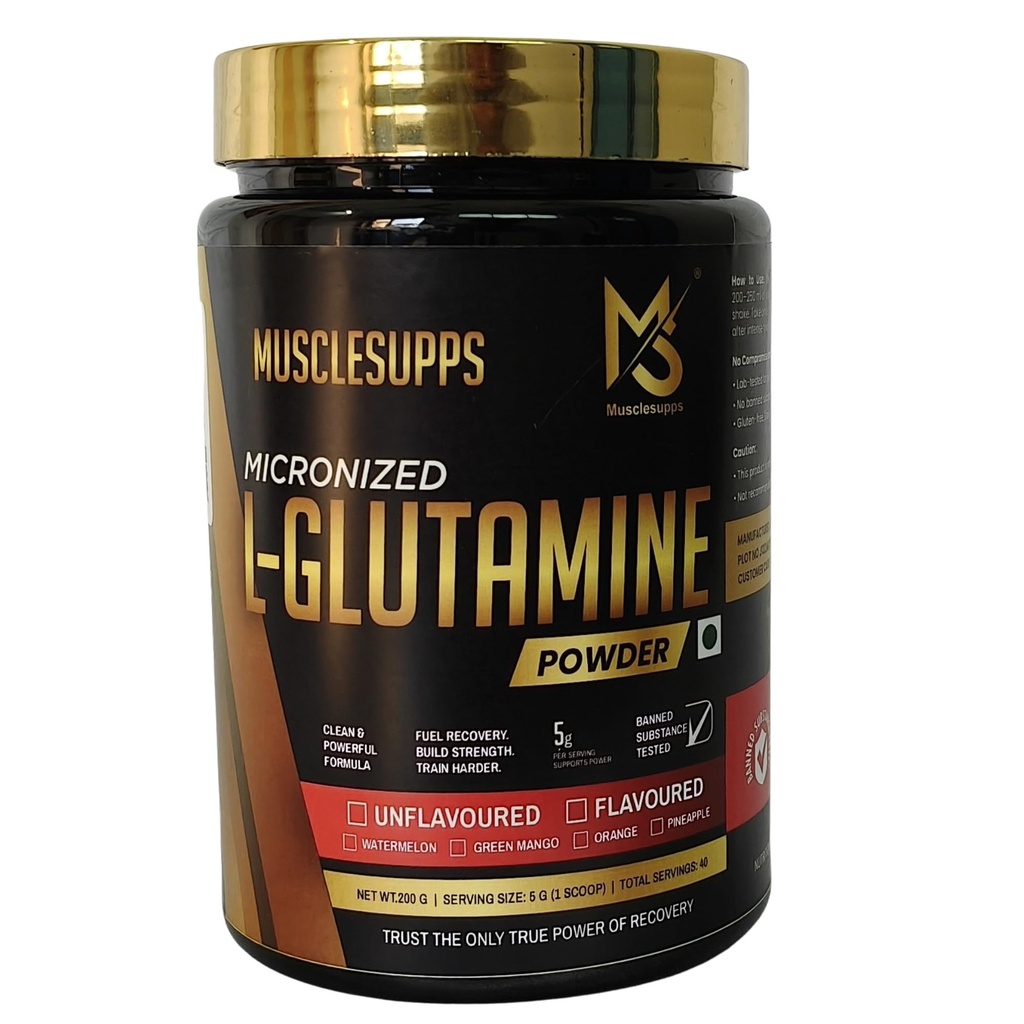 Micronized L-Glutamine Powder|Muscle Recovery and Performance (200, Pineapple)