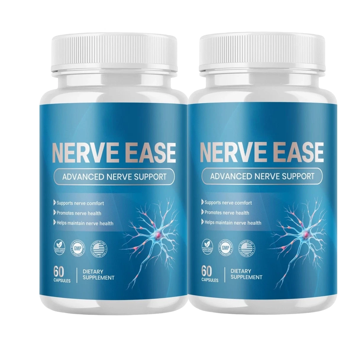 2-Pack Nerve Ease Capsules – NerveEase Nerve Health Support Capsules - 120 Caps