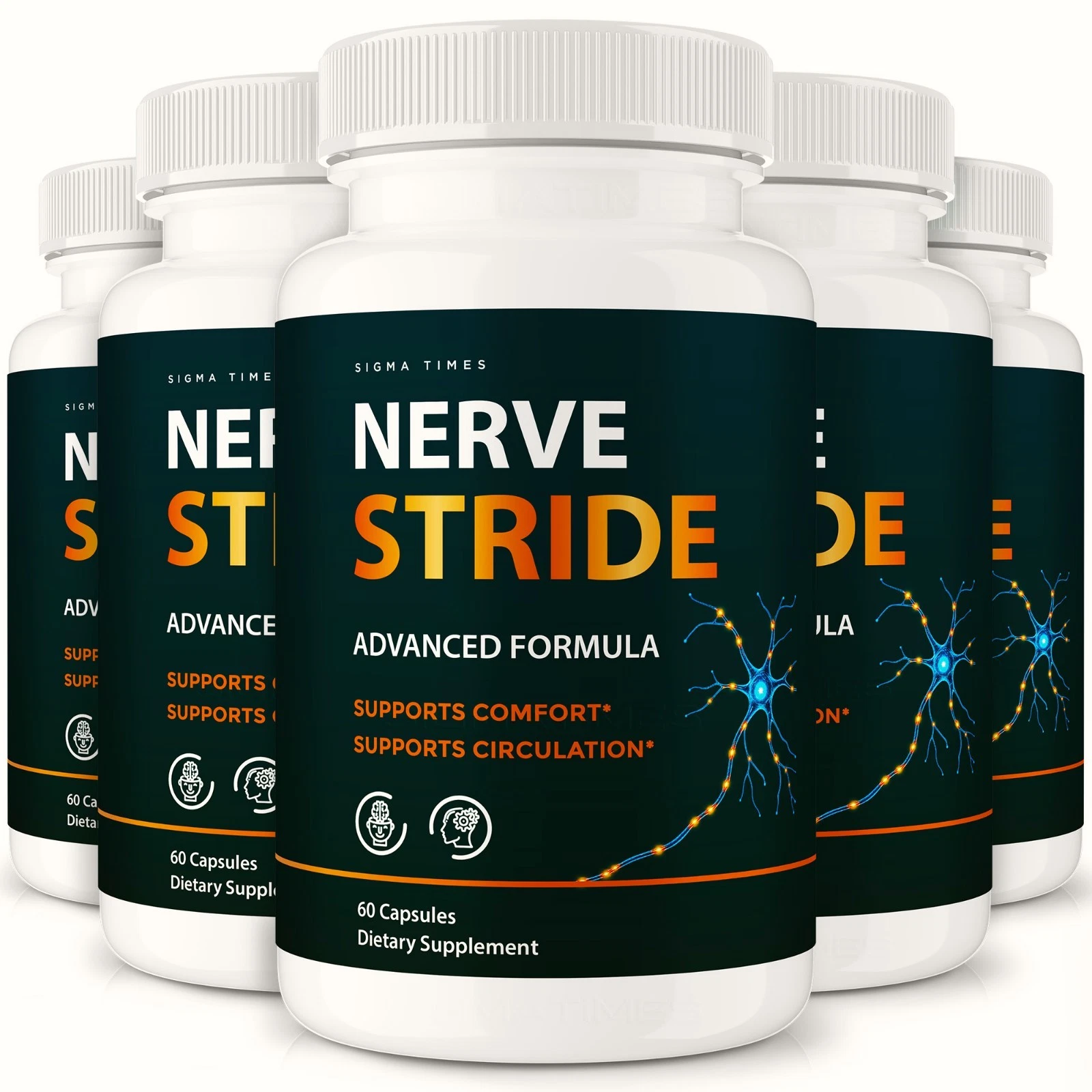Nerve Stride Capsules - Daily Nerve Health Support Supplement (5 Pack)