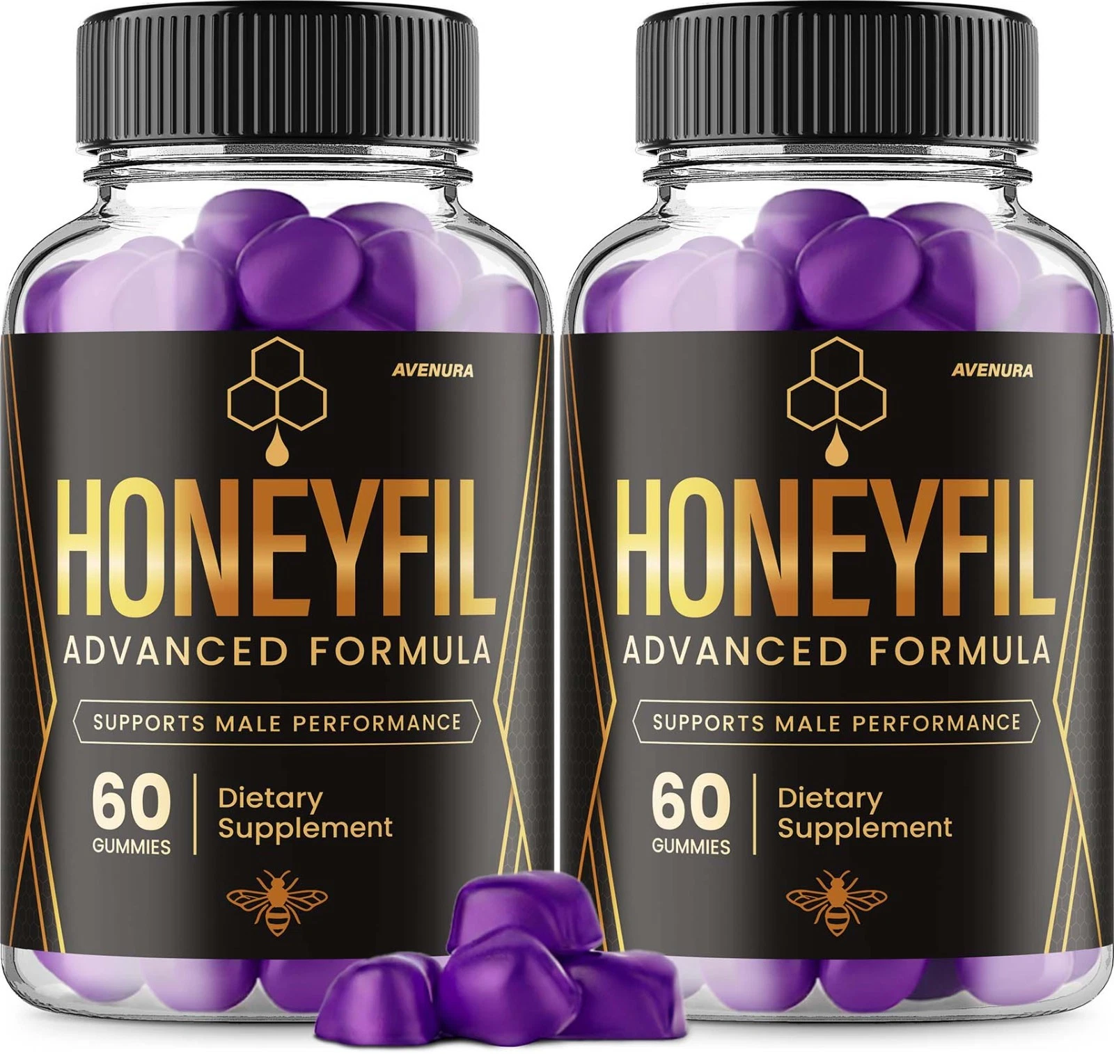 (2 Pack) Honeyfil Gummies for Men – Honey Fil Male Gummy Advanced Formula