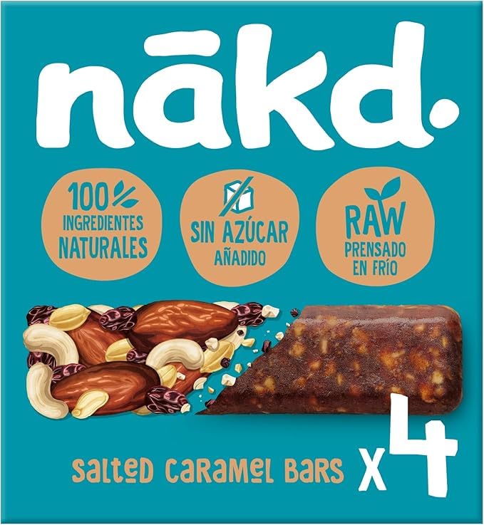 Nakd's Raw Fruit and Nut Bars Salted Caramel, 4 Bars