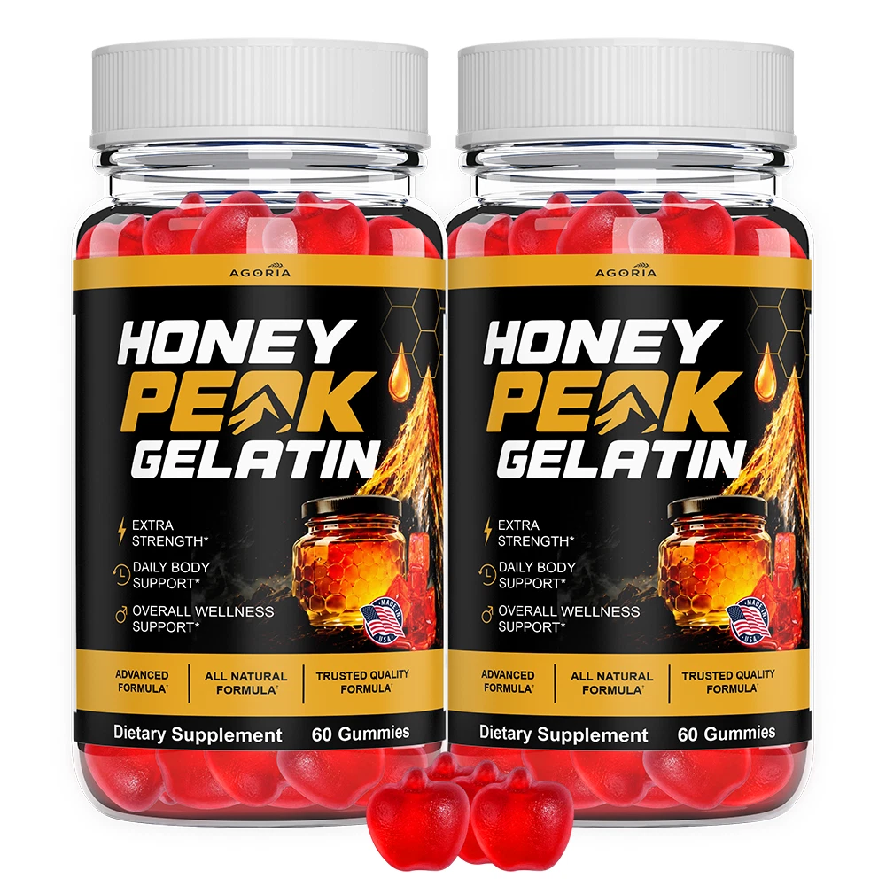 (2 Pack) Honey Peak Gelatin Male Gummies, HoneyPeak Gelatin Health Support Gummy