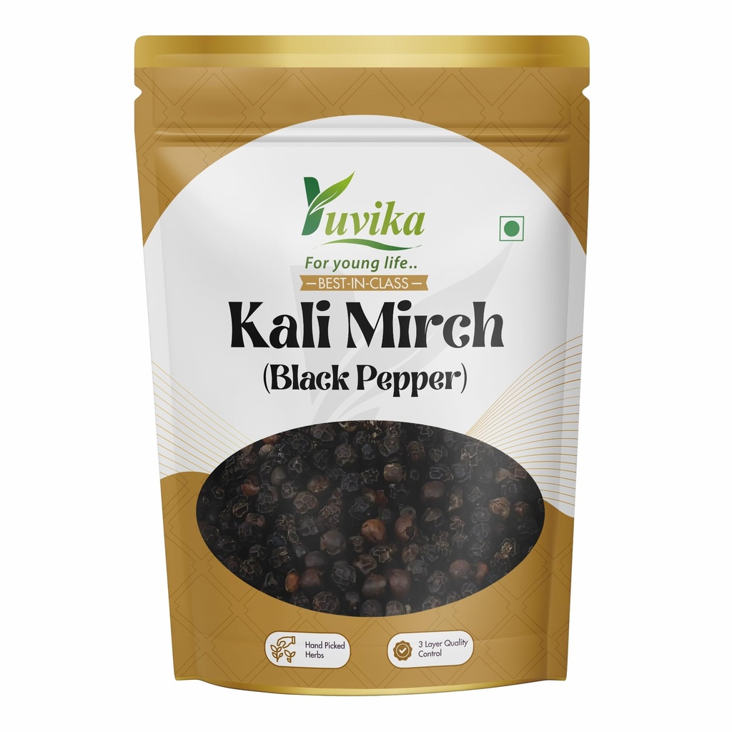 Yuvika Kali Mirch - Black Pepper - Piper Nigrum 200 Grams