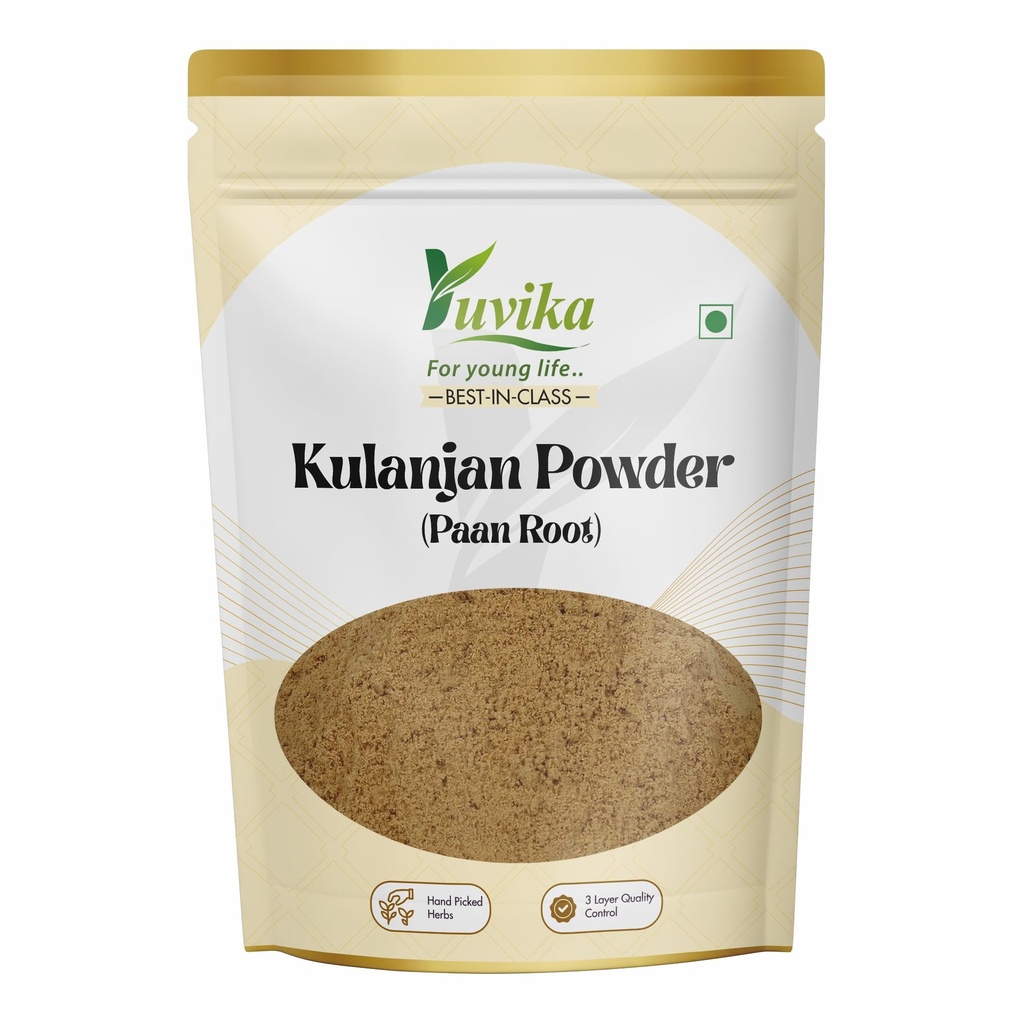 Yuvika Kulanjan Powder - Paan Root - Alpinia Galanga Wild - Siamese Ginger - Thai Ginger Powder 400 Grams