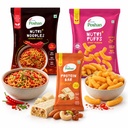 ACME Poshan Snack Variety Pack, White Chocolate & Dry Fruits Protein Bar, Nutri+ Noodles Korean Chilli, Nutri+ Puffs Spicy Fusion, High Protein, No Palm Oil, No MSG Healthy Snacks Combo, Pack of 3 (170g Total)