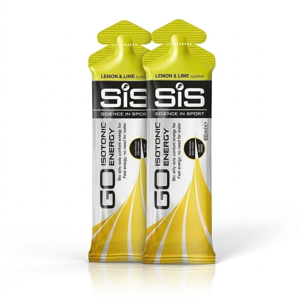 Science in Sport SiS GO Isotonic Energy Gel, Lemon & Lime, No Water Needed, Low Sugar, With Electrolytes, Vegan Suitable, 87kcal per Gel Pack of 2 (60ml)