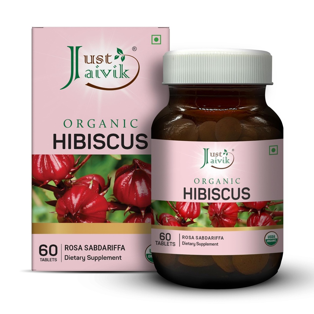 Just Jaivik Organic Hibiscus Tablet 600mg 60 count