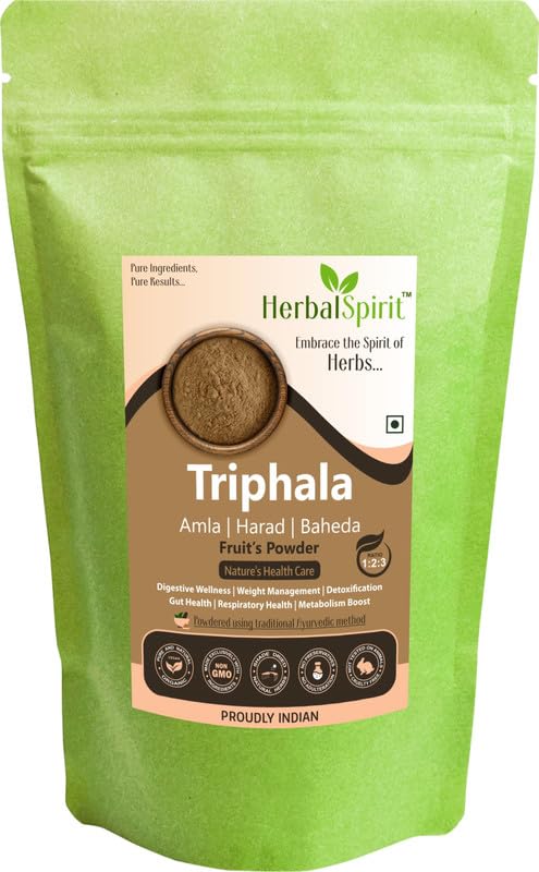 Herbal Spirit Triphala 3 2 1 Ratio Powder, 900gm | Triphala Churna Powder 1 2 3 Ratio | Triphala Powder 1 2 3 Ratio | 3 2 1 Triphala | 123 Ratio Triphala | Triphala 1 2 3 Ratio | Triphala Churna |