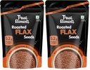 Roasted Flax Seeds 500g by True Elements - Flax Seeds for Hair Growth | Alsi Seeds | Edible Seeds | Fibre & Protein Rich Superfood | Diet Food for Weight Loss (Pack of 2)