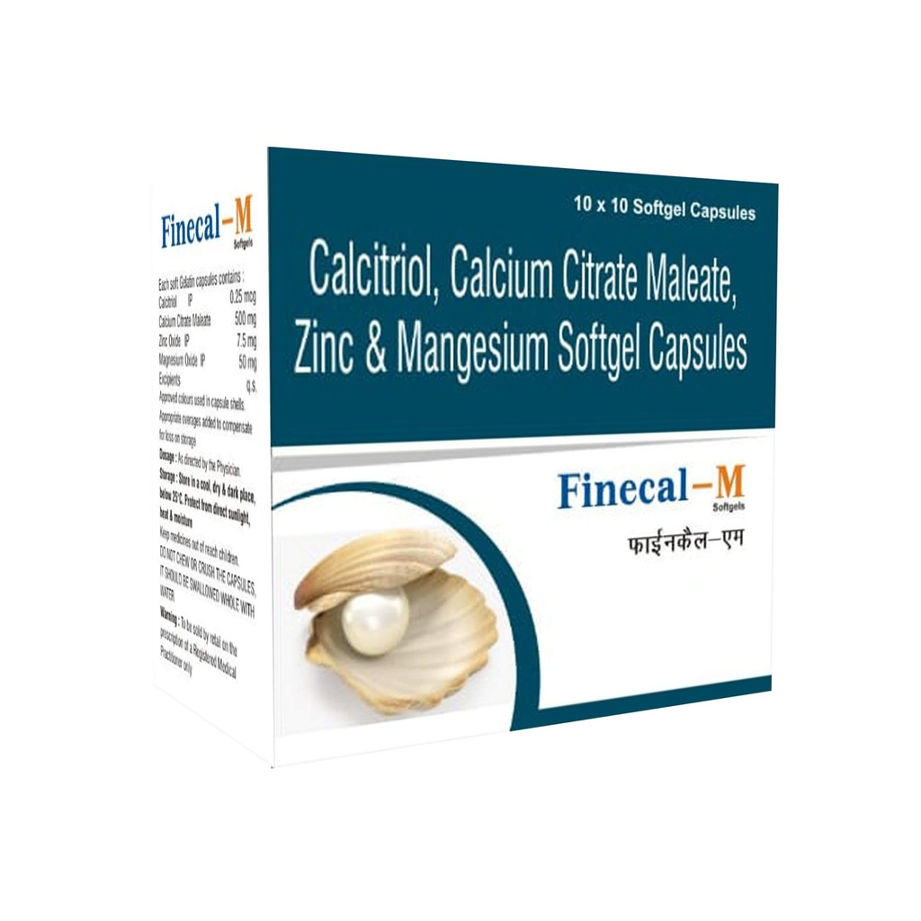 Bone, Joint & Muscle Health Supplement with Calcitriol, Calcium Citrate Maleate, Zinc & Magnesium - 100 Softgel Capsules