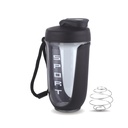 ATTRO Fit Fusion Shaker Bottle 600ml – BPA-Free Protein Mixer with Wire Whisk Ball | Leakproof Lid, Easy Carry Strap | Ideal for Gym, Fitness, Pre/Post Workout Drinks- Black