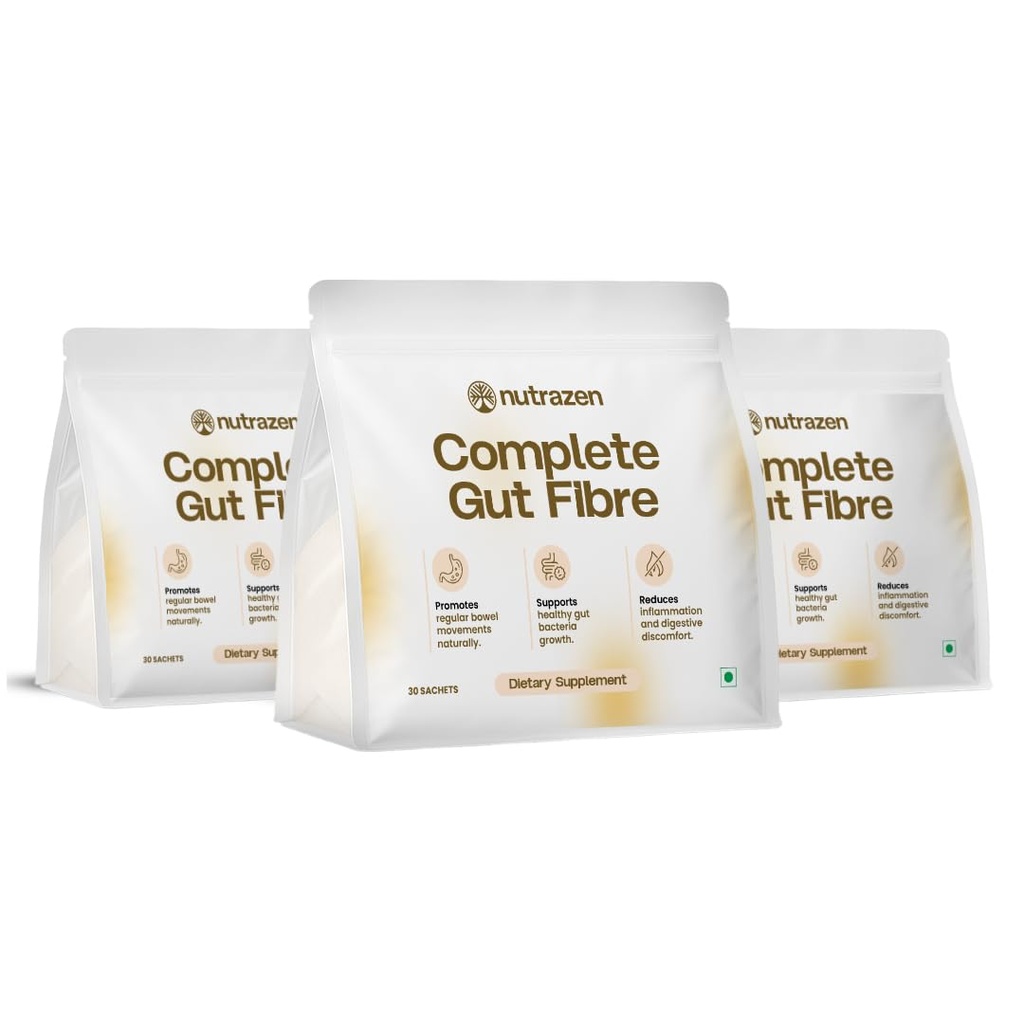 Nutrazen Complete Gut Fibre - Pack of 3, 90 Sachets