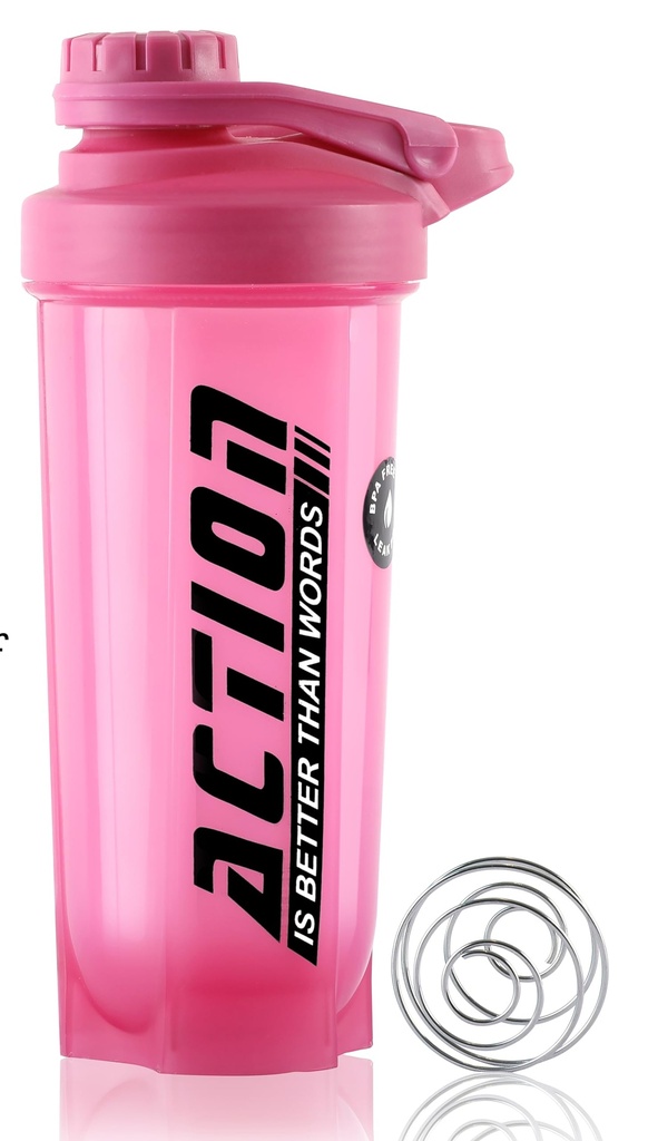 Zyro Action Gym Shaker Bottle – 750ml Protein Shaker with Mixer Ball, Leak-Proof Sipper Bottle for Gym, Fitness & Sports, BPA-Free, Multicolor (Pack of 1)