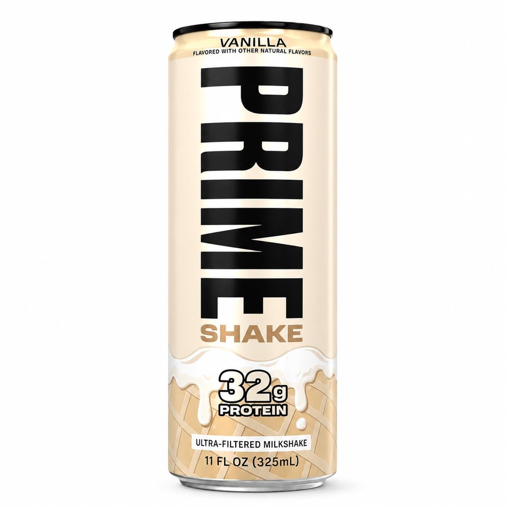 PRIME Vanilla Protein Shake 325ml | High Protein Ready-to-Drink Milkshake | Smooth Vanilla Flavour | Convenient Post-Workout Protein Beverage