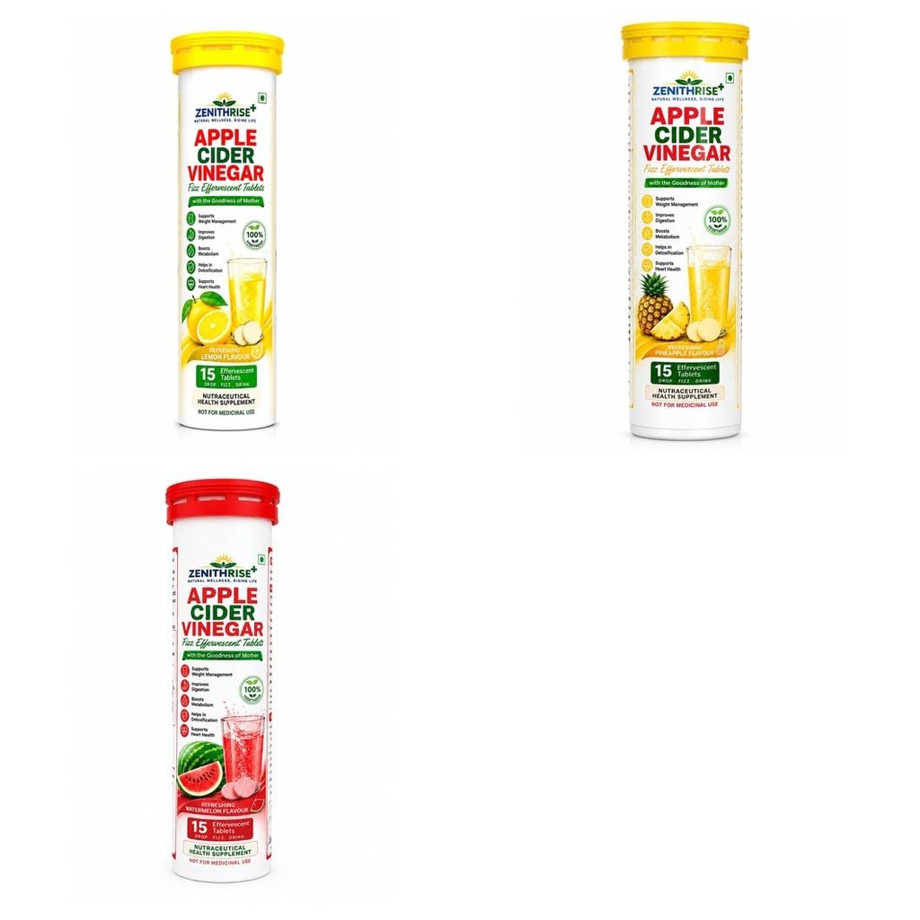 Zenithrise Plus Wellness Combo - ACV Lemon, ACV Pineapple, ACV Watermelon (3