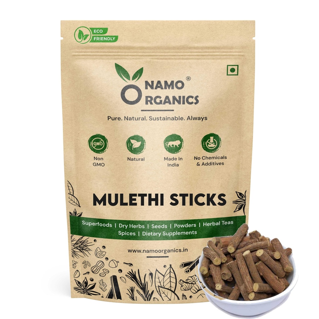 Namo - Mulethi Stick For Eating - 200 Gm - yashtimadhu/Licorice Roots for Throat