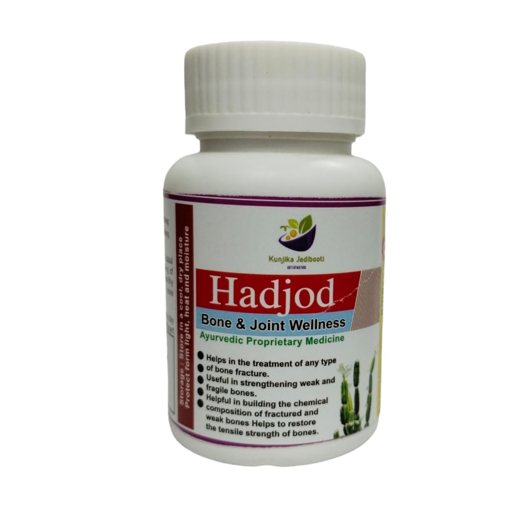 Hadjod Capsules 500mg | Cissus Quadrangularis | Bone & Joint Wellness | Supports Joint Health | Strengthens Bones | Relieves Joint Pain | Pack of 30 Capsules