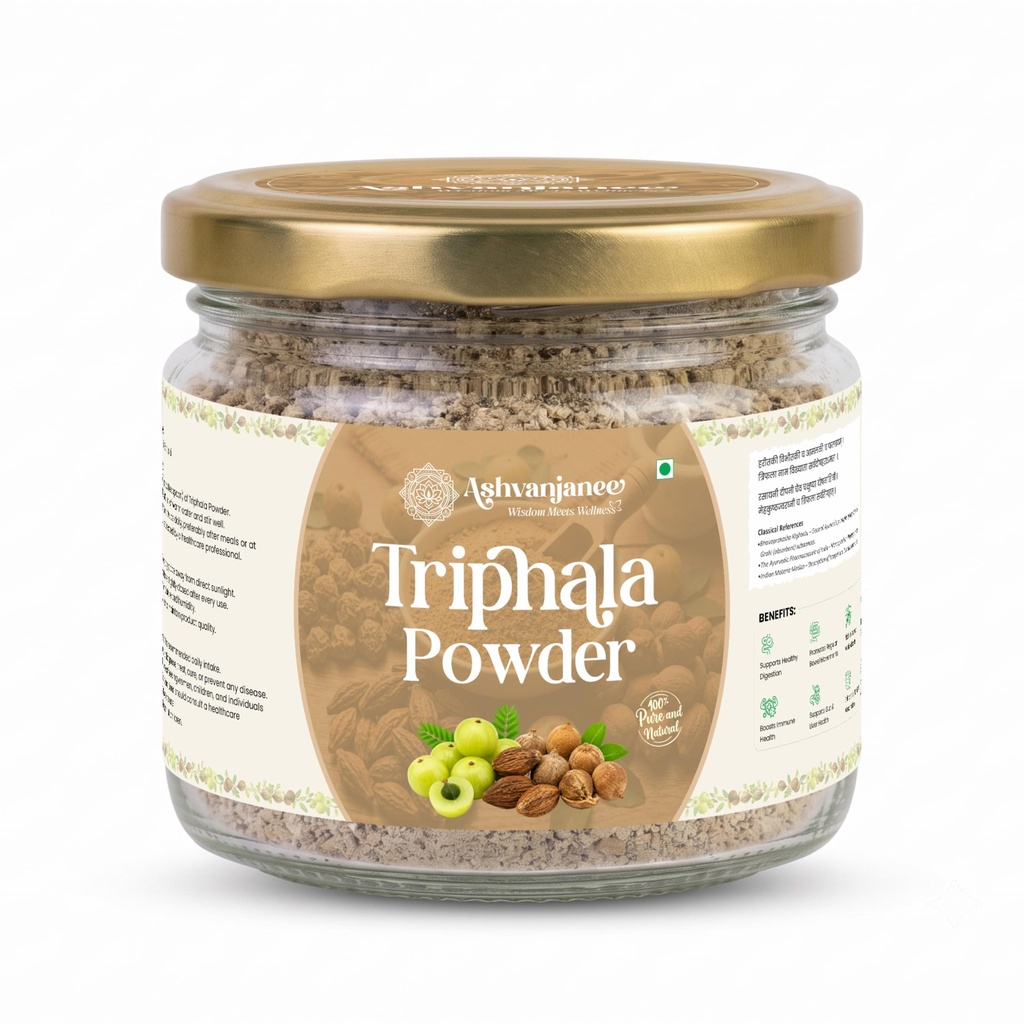 Triphala Powder | Ayurvedic Herbal Powder | Made with Amla, Haritaki & Bibhitaki | 100% Pure & Natural | Supports Digestive Wellness & Overall Wellbeing | 180 g