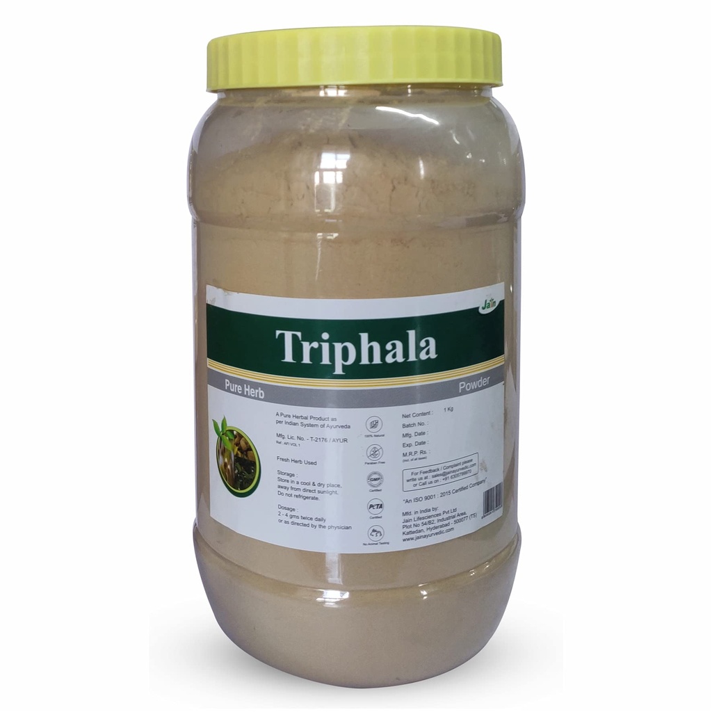 Jain Triphala Powder 1kg, Ayurvedic Triphala Churna Herbal Supplement