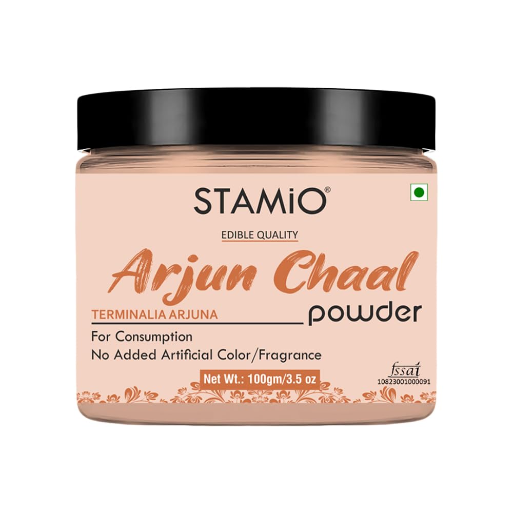 Arjun Chaal Powder 100 gm | Pure Triple Filtered Terminalia Arjuna Bark | Healthy Heart | Cholesterol | In Jar 3.53 oz