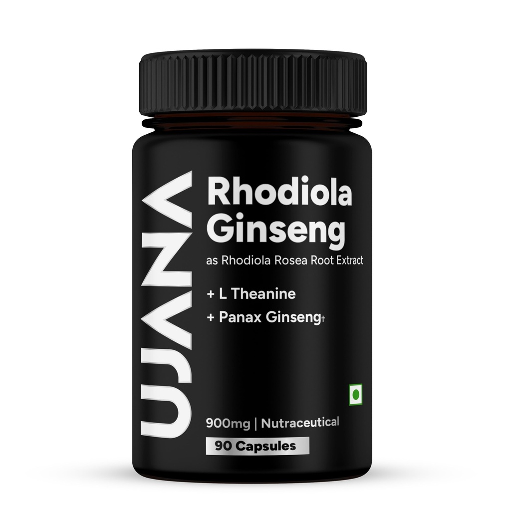 Rhodiola, Ginseng & L-Theanine 900mg | Wellness Support | 90 Veg Capsules
