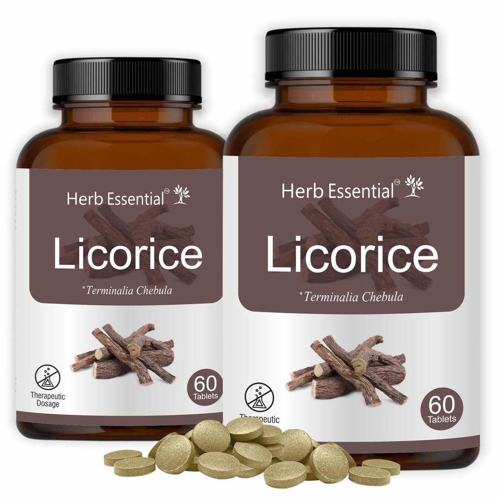 Herb Essential Licorice Tablets (Yashtimadhu) 60 Count (Pack of 2)