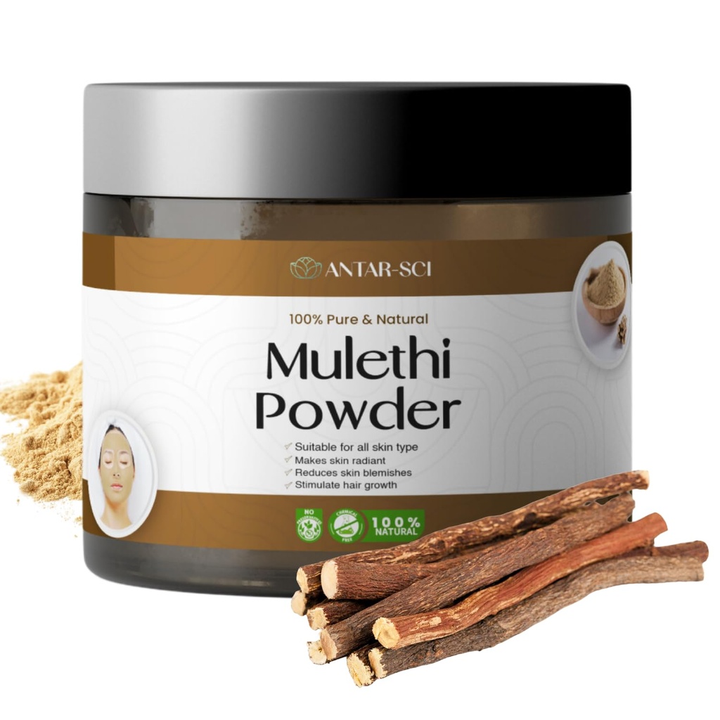 100% Natural Mulethi Powder | Liquorice Powder | For Haircare, Skincare and Health | Natural Herbal Supplement | No Added Preservatives