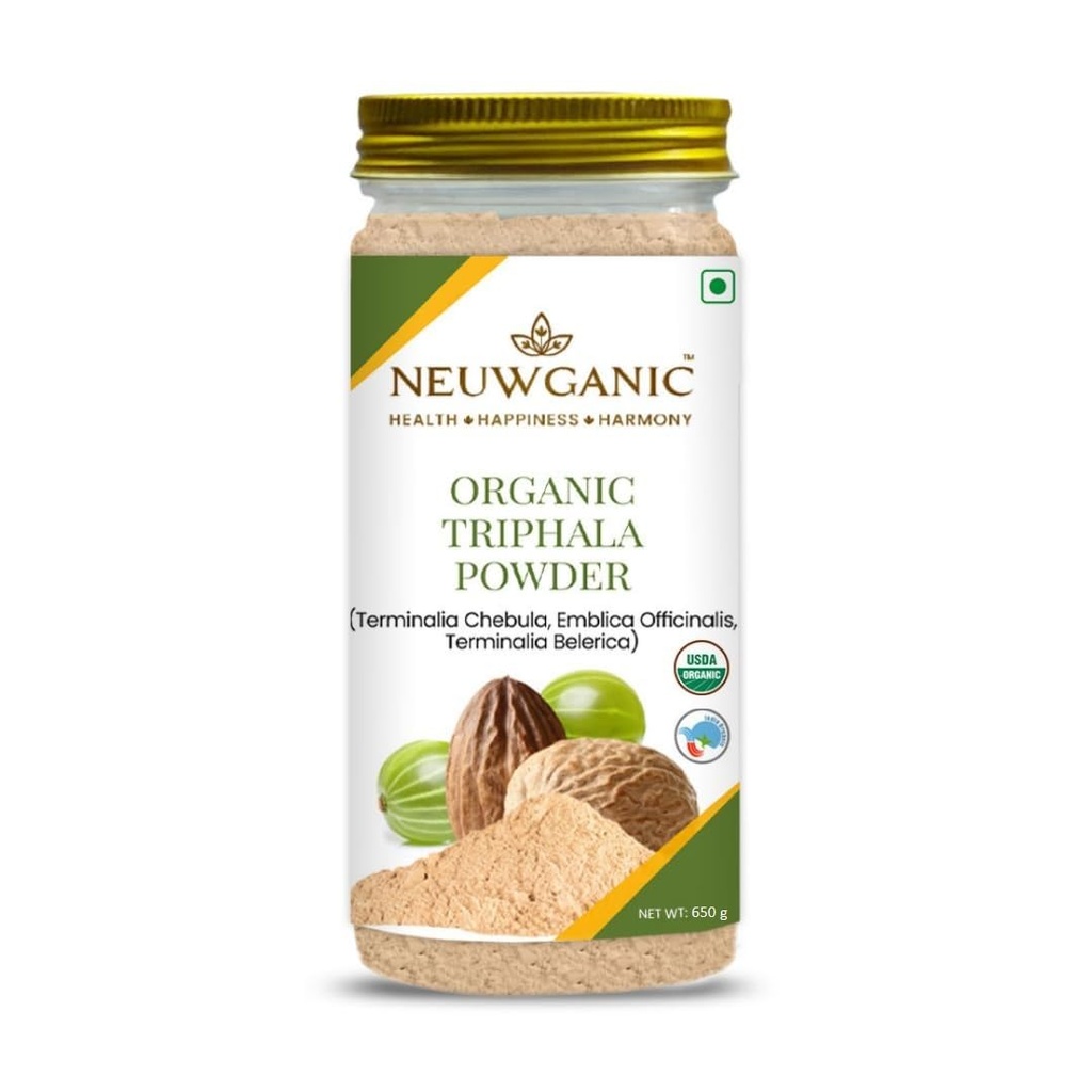 Organic Triphala Powder - 650 Gm - India Organic and USDA Organic Certified - Triphala Churn Powder - Quick Acidity & Gas Relief - 650 Gm