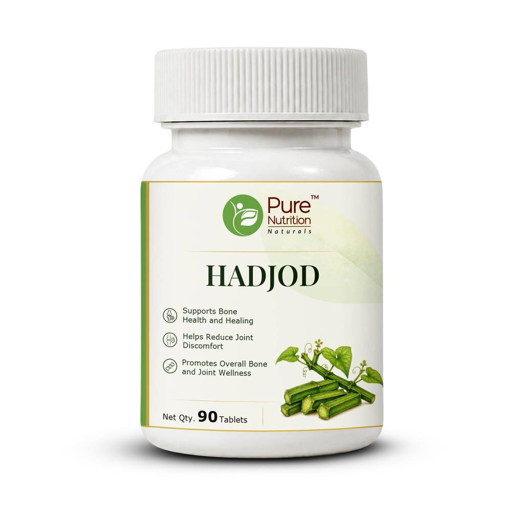 Pure Nutrition Hadjod Tablets | Joint Support Supplement | Cartilage Hadjod Supplements for Joints, Bone& Mobility Wellness Support | Ayurvedic Formula for Active Lifestyle - 250mg 90 Tabs