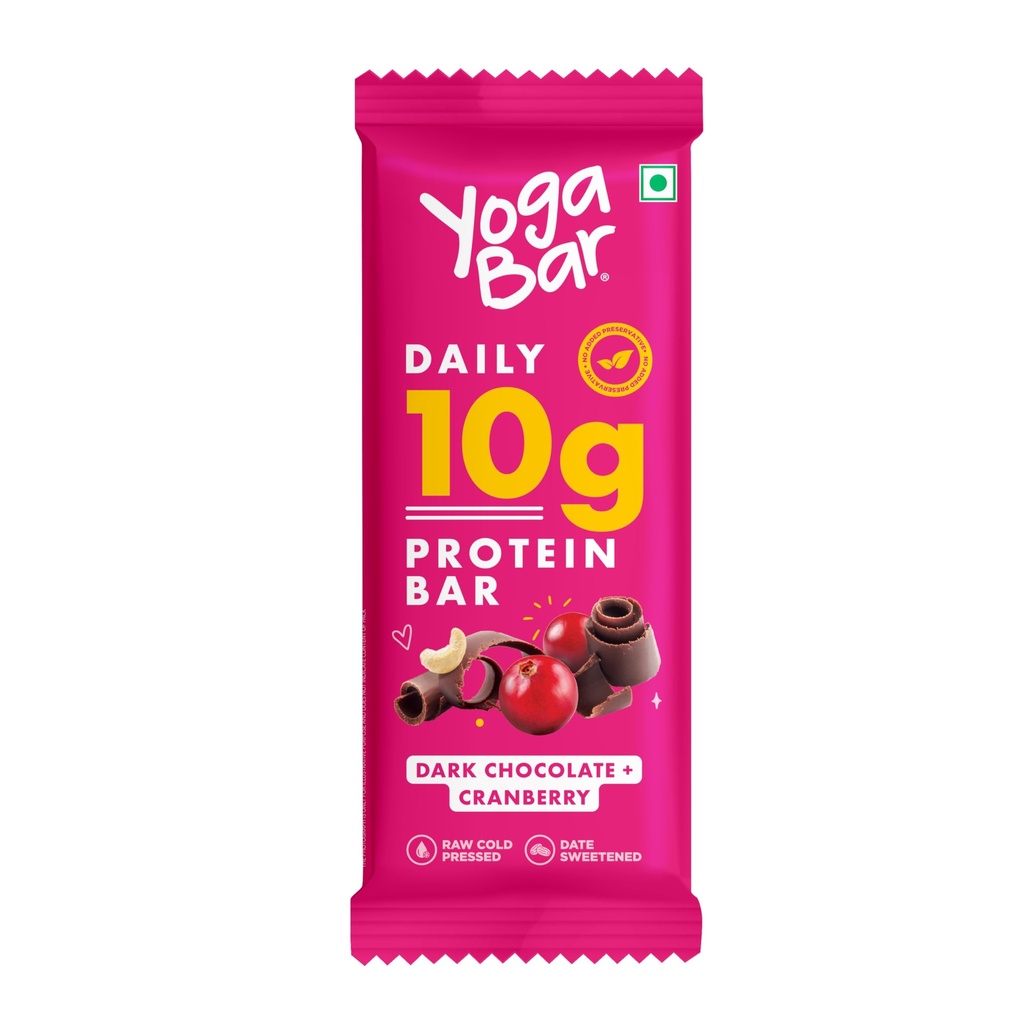 Yoga Bar Protein Bar - Dark Chocolate Cranberry 50 gm Bar