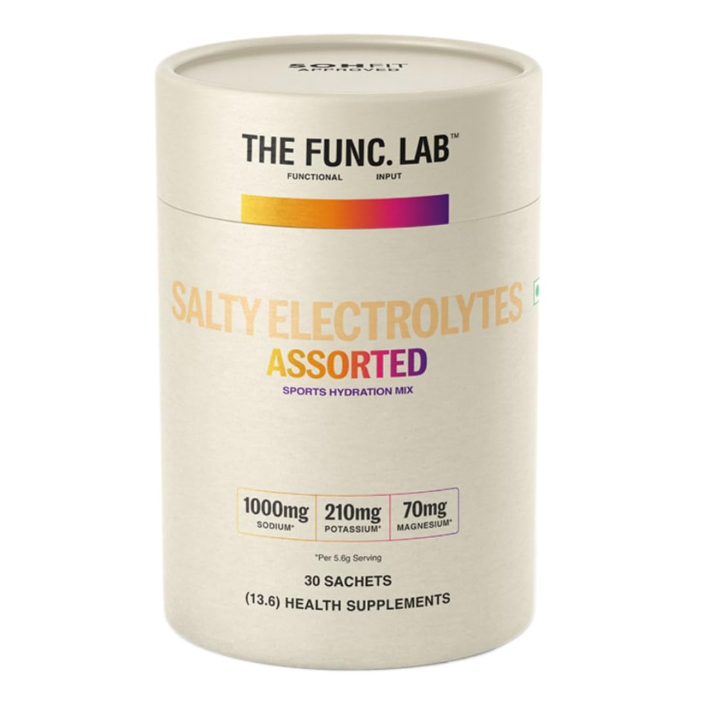 The Func. Lab Daily Electrolytes - Assorted | 30 Sachets | Instant Hydration Powder with Sodium, Potassium, Magnesium | Sugar-Free, No Preservatives | Instant Energy, Performance & Recovery Drink