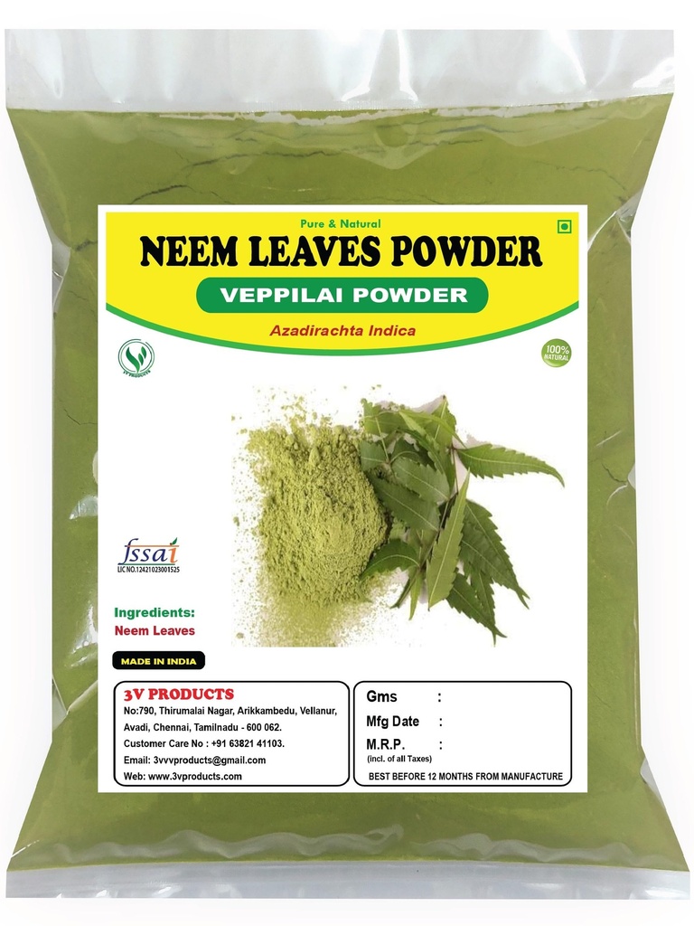 3V Products Neem Leaves Powder 100g | Veppilai Powder (Pack of 1)