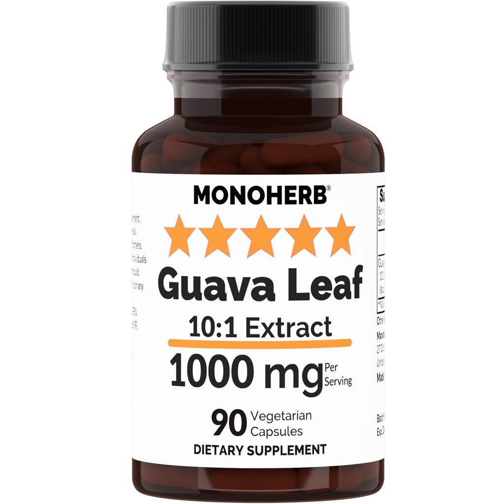 MONOHERB Guava Leaf 10:1 Extract 1000 mg - 90 Capsules.
