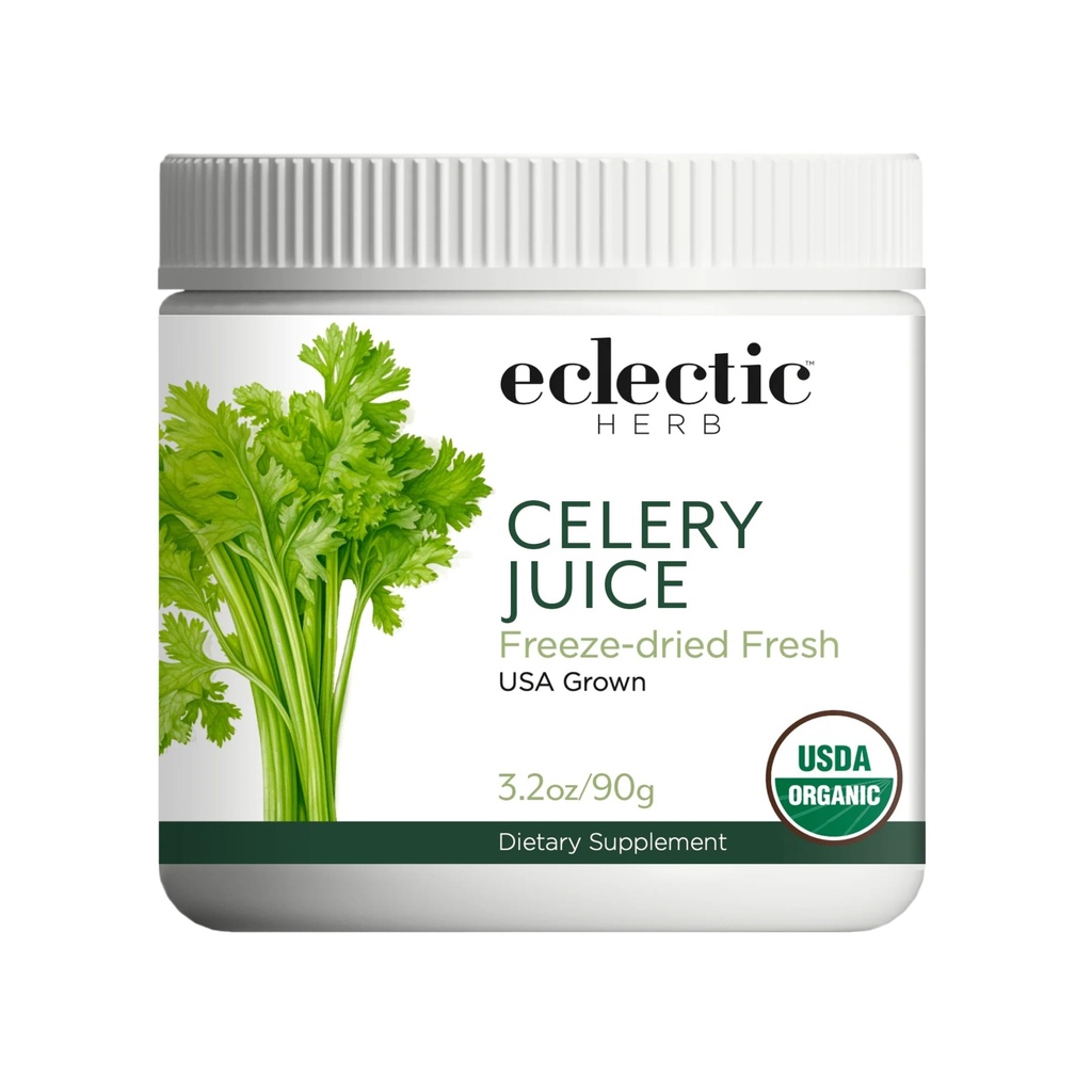 Eclectic Herb - Organic Celery Juice Powder | Nutritional Supplement | Hydration + Wellness Support, Vitamins + Minerals | Freeze Dried, USDA Organic, Non-GMO, Vegan, Gluten Free (3.2 oz | 90 g)