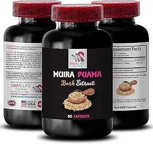 Mindful Performance - MUIRA PUAMA BARK EXTRACT - Active Mindset Support, Plant-Based Revive, Herbal Awakening, Botanical Drive, Energy Synergy Formula, Sustainable Energy 1 Bottle 60 Capsules