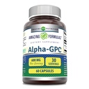 Amazing Formulas Alpha GPC Supplement | 600 Mg Per Serving | 60 Capsules | Non-GMO | Gluten Free | Made in USA