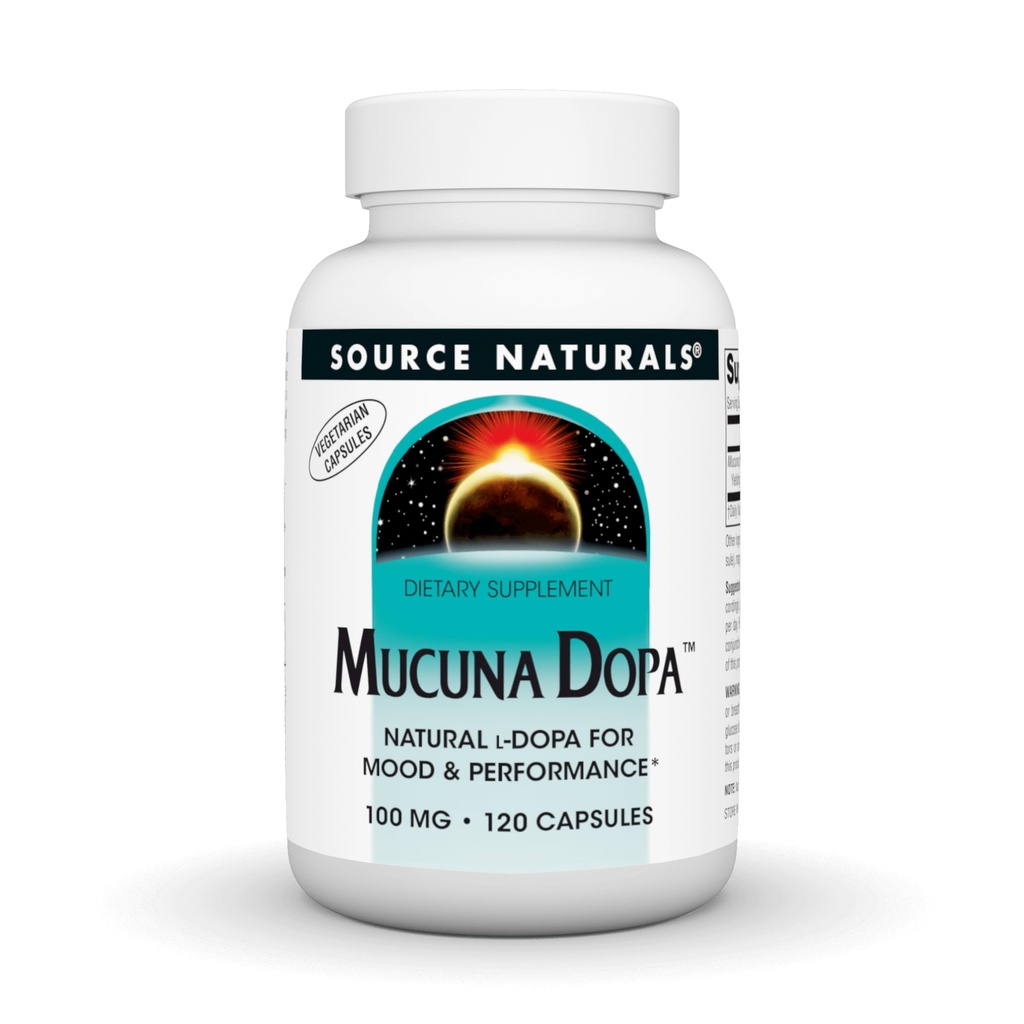 Source Naturals Mucuna Dopa, for Mood & Performance*, 100 mg - 120 Vegetarian Capsules