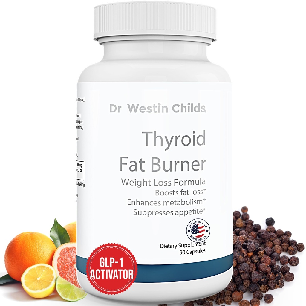 Dr. Westin Childs Thyroid Fat Burner - Fast Acting Thermogenic Weight Loss Supplement for Women & Men with Hypothyroidism, Hashimoto's & Hyperthyroidism for Waist Trimming, Bloating, 30 Servings