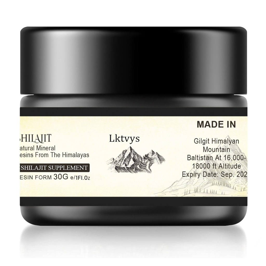 Shilajit Resin from Himalayan Mountains – 500 mg Per Serving, 30 g Jar, Fulvic Acid & 80+ Naturally Occurring Minerals, Daily Supplement for Energy & Wellness