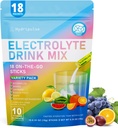 Electrolytes Powder Packets - Sugar Free, Naturally Flavored, 10 Electrolyte & Vitamins Electrolyte Drink Mix - Variety Pack 6 Flavors, Keto Friendly, Vegan, Non- GMO, 18 Packets