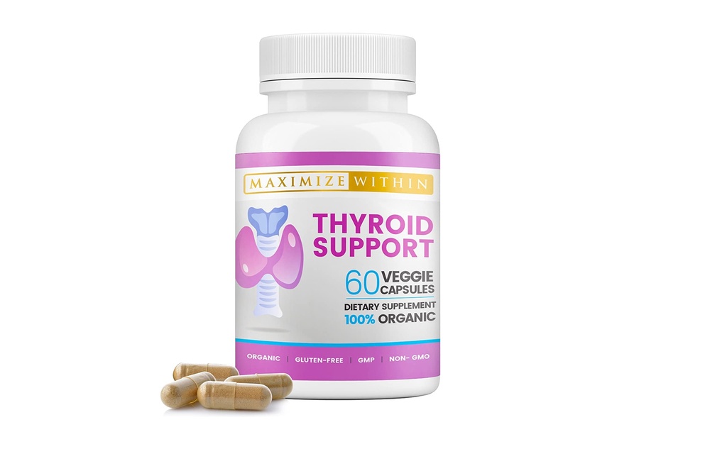 Thyroid Support Supplement for Women & Men - Focus, Mental Clarity & Energy with Ashwagandha Iodine Zinc Kelp Vitamin B12 L Tyrosine Selenium Copper Bladderwrack- 60 Count