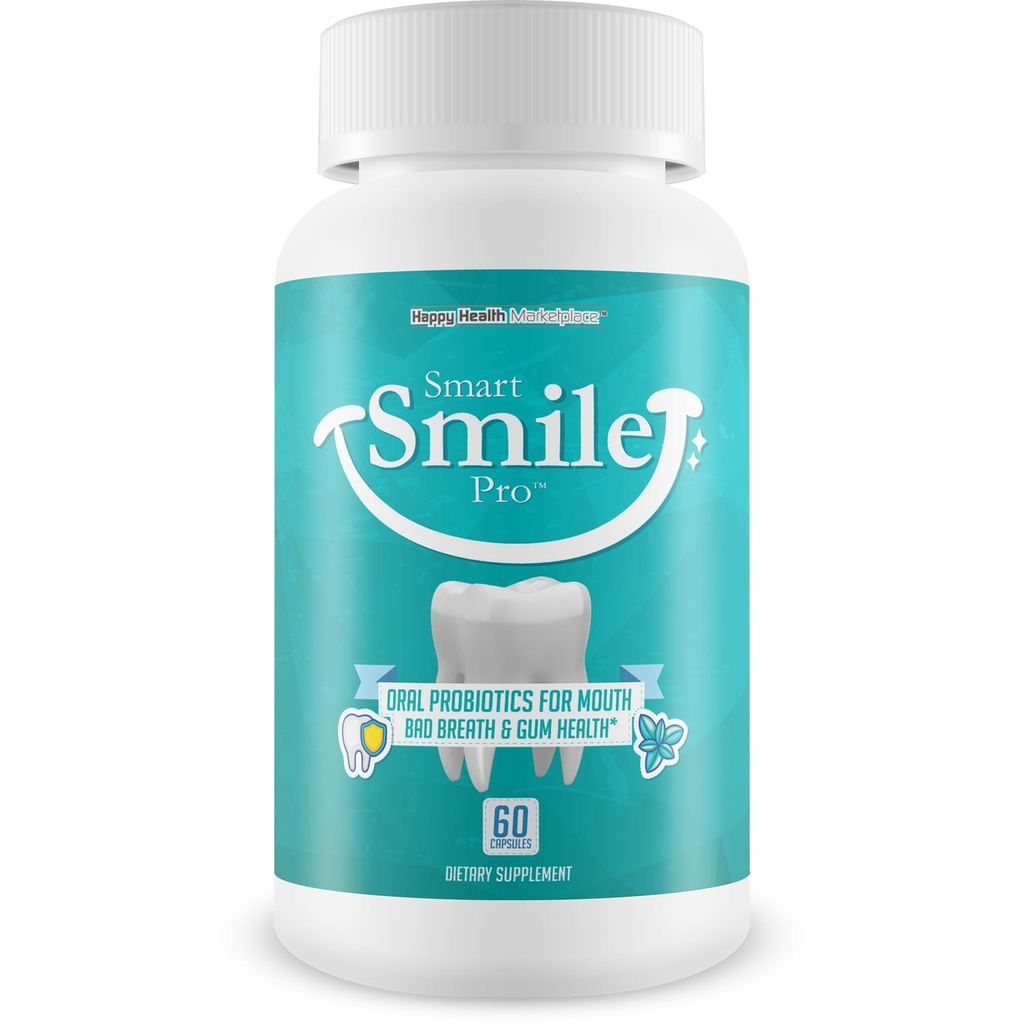 Smart Smile Pro - Our Best Oral Probiotics for Teeth and Gums - Oral Dental Probiotics - Probiotics for Teeth Health Supplement - Oral Probiotic Teeth Supplement - Probiotic Teeth Vitamins Supplements