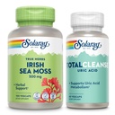 SOLARAY Irish Sea Moss and Total Cleanse Uric Acid - Wellness and Joint Health Bundle w/Naturally Occurring Vitamins, Minerals, Live Bacteria, Plus Tart Cherry, Turmeric and Celery Seed, 100/60ct