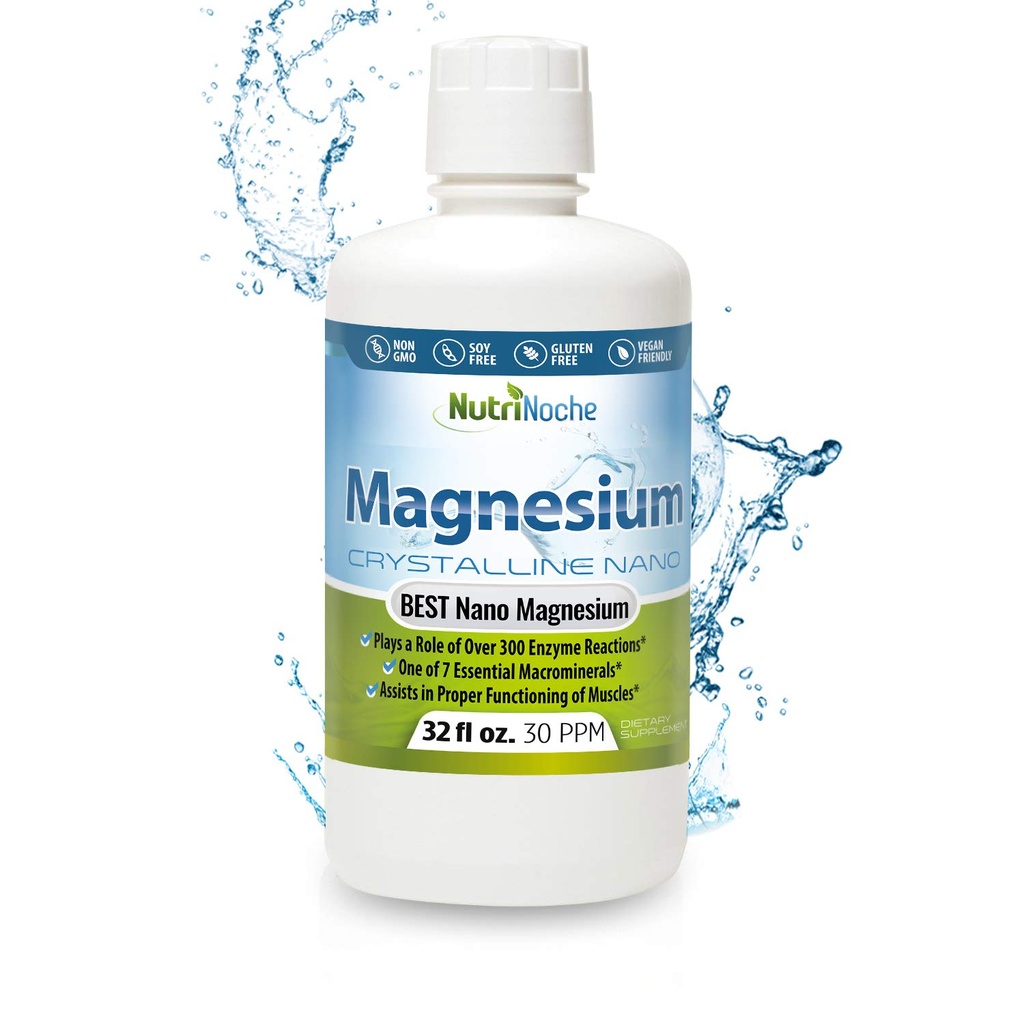 Liquid Magnesium by NutriNoche– 99.99% Ultra Pure Crystalline Nano Drops for Maximum Absorption & Bioavailability - Magnesium Glycinate Liquid Alternative - Supports Sleep Calm Energy Muscles Nerves