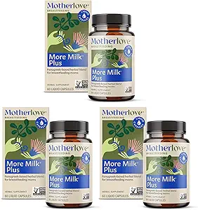 Motherlove More Milk Plus (180 Liquid caps) Fenugreek-Based Lactation Supplement to Support Breast Milk Supply—Non-GMO, Organic Herbs, Vegan, Kosher
