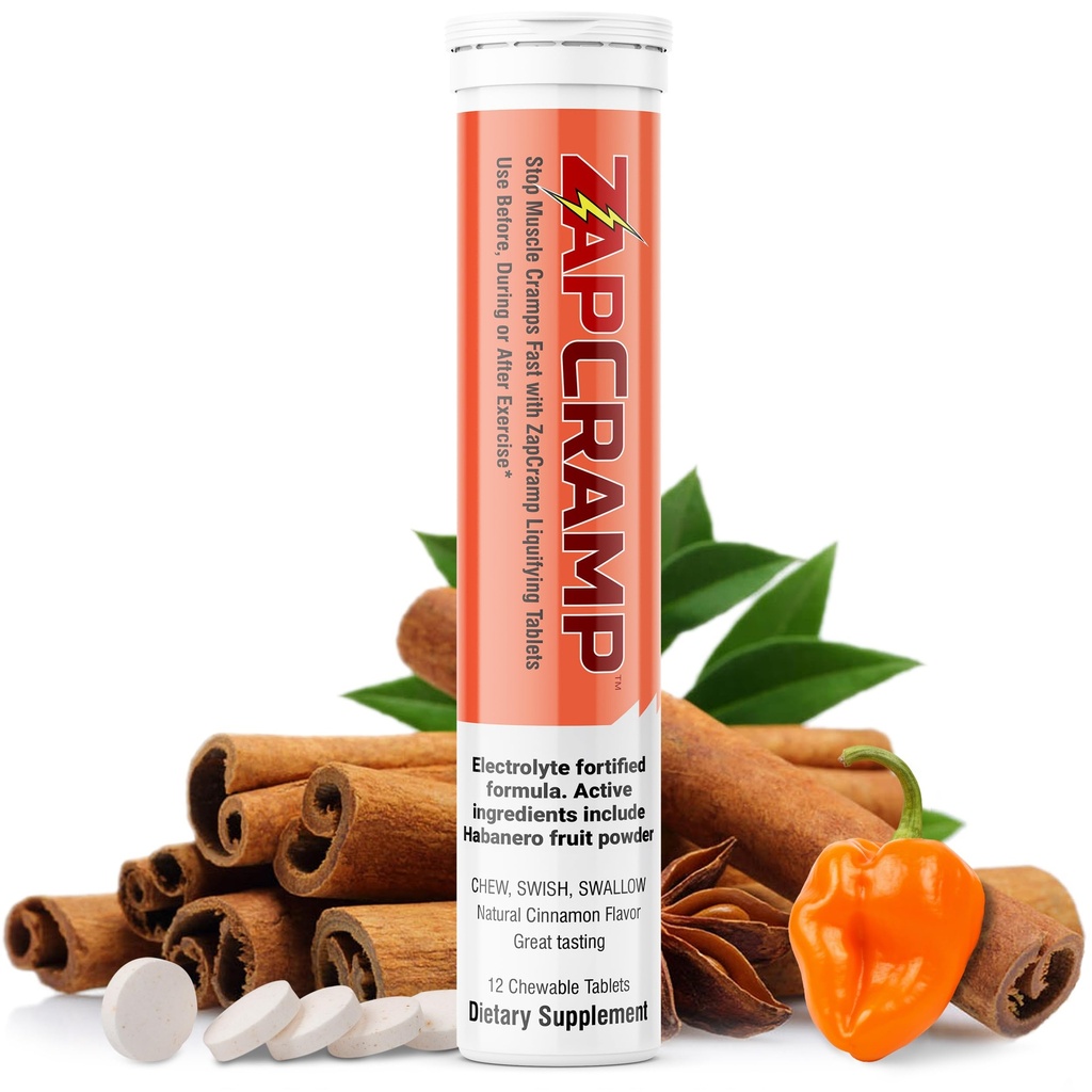 Stop Muscle Cramps Fast with Capsaicin from Habanero Fruit Powder Liquifying Chewable Tablets with Electrolytes for Body and Leg Cramps Relief- 12 Tablets